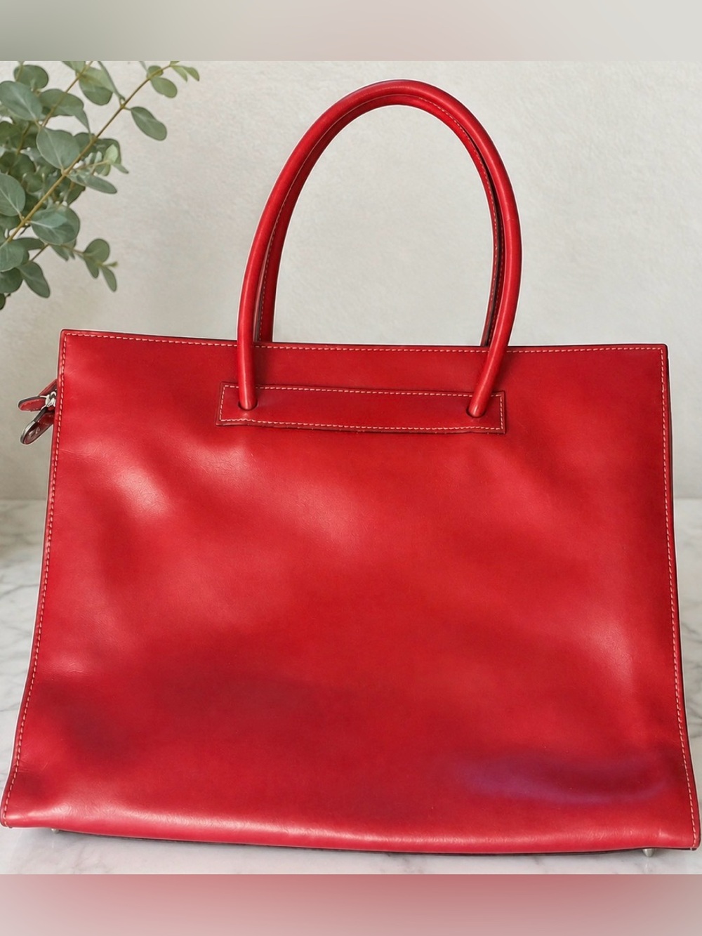 Lodis Red Leather Tote Bag - Women Bags